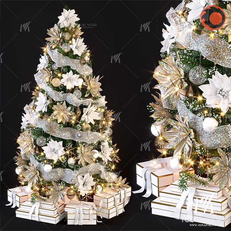 Modern Christmas tree gift box Mei Chen 3d model